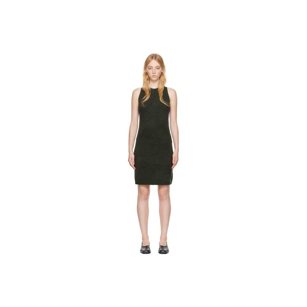 Vince Black Sleeveless Wool Alpaca Knit Crewneck Knee Length Sweater Dress XL